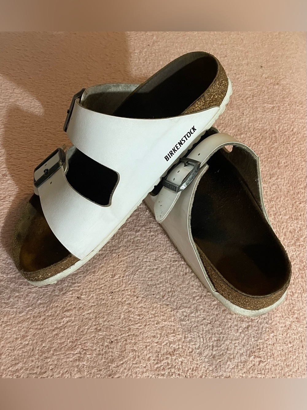 Birkenstock White Leather Strap Sandals Women’s Size 8